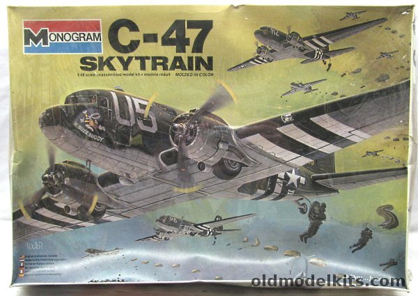 Monogram 1/48 C-47 Skytrain - RAF or USAAF - with Diorama Instructions and Paratroopers - RAF or USAAF, 5603 plastic model kit